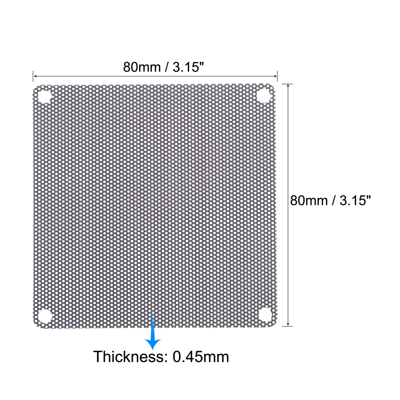 uxcell Uxcell PC Dust Fan Screen with Screws for Cooling Dustproof Case Cover PVC 80mm 10pcs