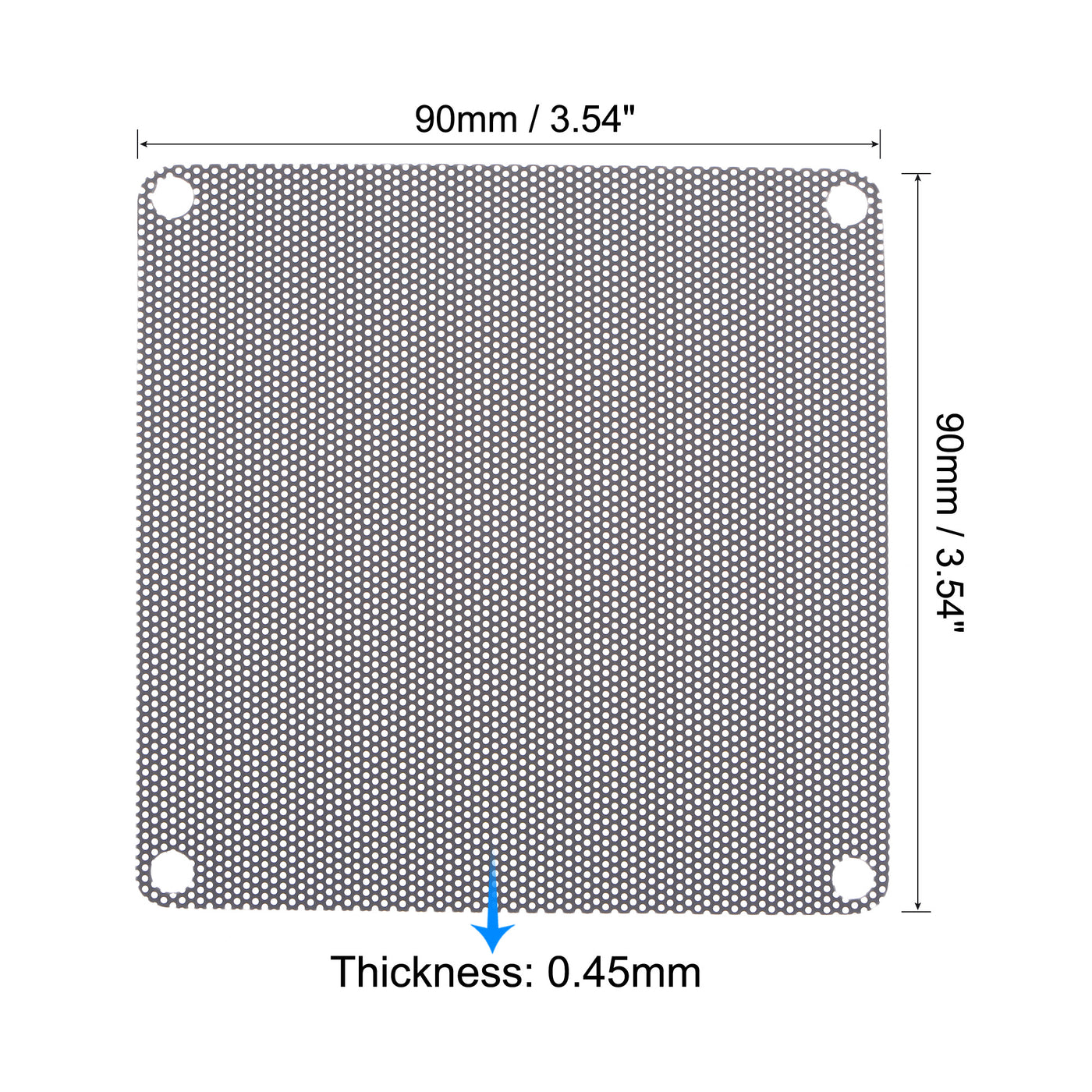 uxcell Uxcell PC Dust Fan Screen with Screws for Cooling Dustproof Case Cover PVC 90mm 5pcs