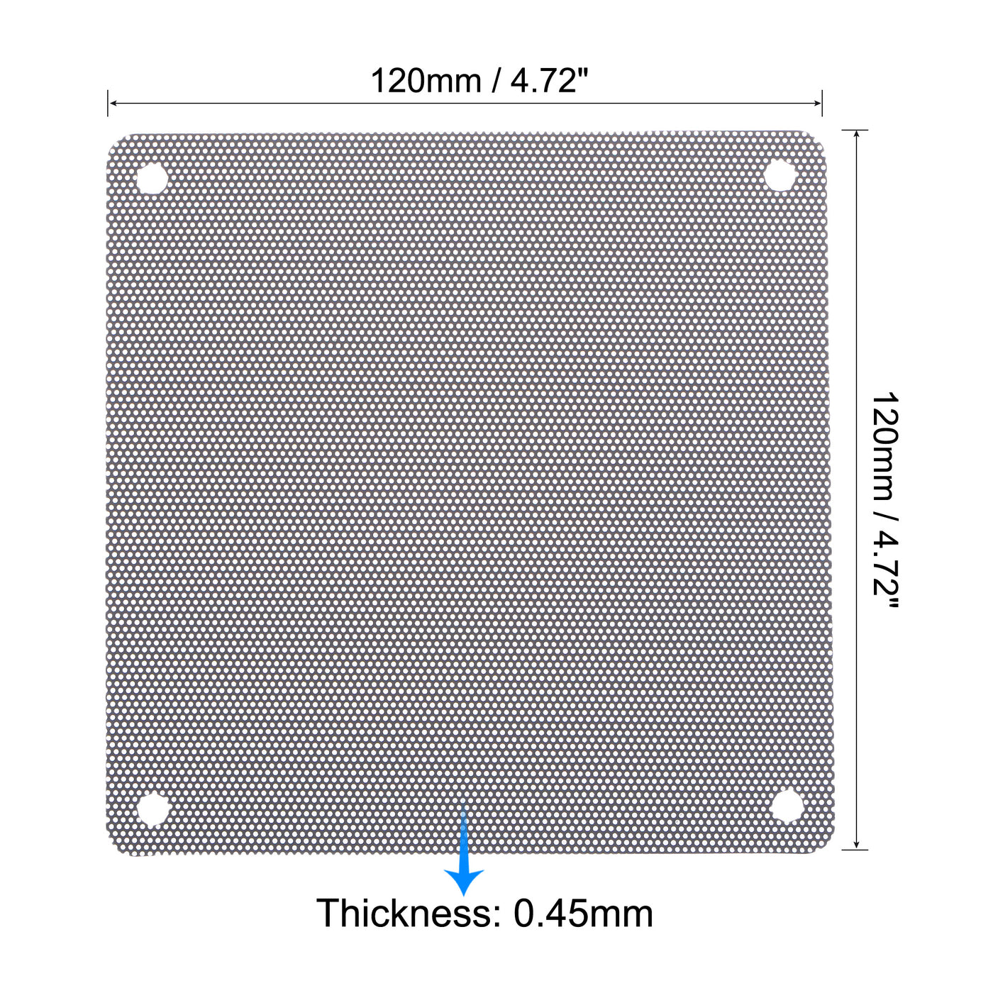 uxcell Uxcell PC Dust Fan Screen with Screws for Cooling Dustproof Case Cover PVC 120mm 4pcs