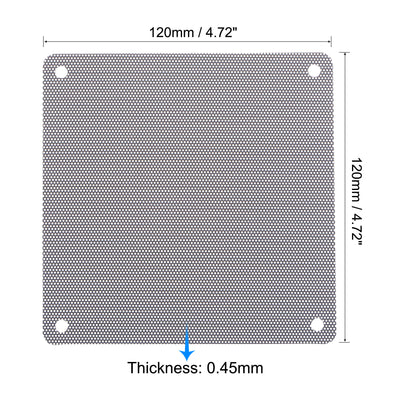 Harfington Uxcell PC Dust Fan Screen with Screws for Cooling Dustproof Case Cover PVC 120mm 5pcs