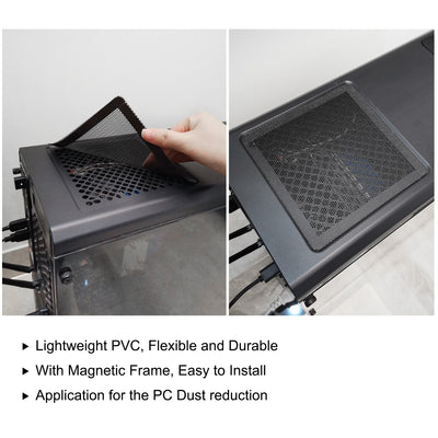 Harfington Uxcell PC Dust Fan Screen with Magnetic Frame for Cooling Case Cover PVC 120mm 2pcs