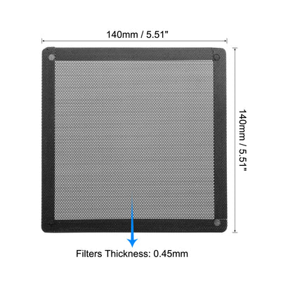 Harfington Uxcell PC Dust Fan Screen with Magnetic Frame for Cooling Case Cover PVC 140mm 2pcs