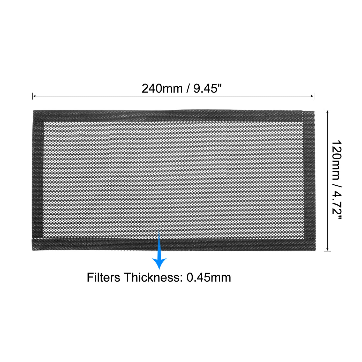 uxcell Uxcell PC Dust Fan Screen with Magnetic Frame for Cooling Case Cover PVC 240 x 120mm