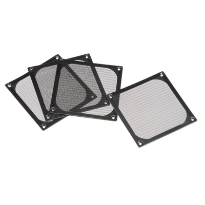 Harfington Uxcell PC Dust Fan Screen Aluminum Mesh for Cooling Case Cover Black 120mm 4pcs