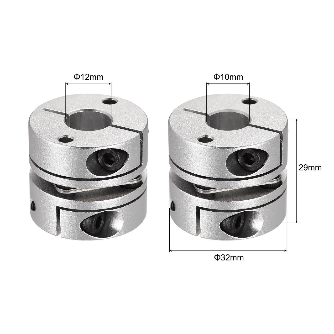 uxcell Uxcell 10mm to 12mm Bore One Diaphragm Motor Wheel Flexible Coupling Joint