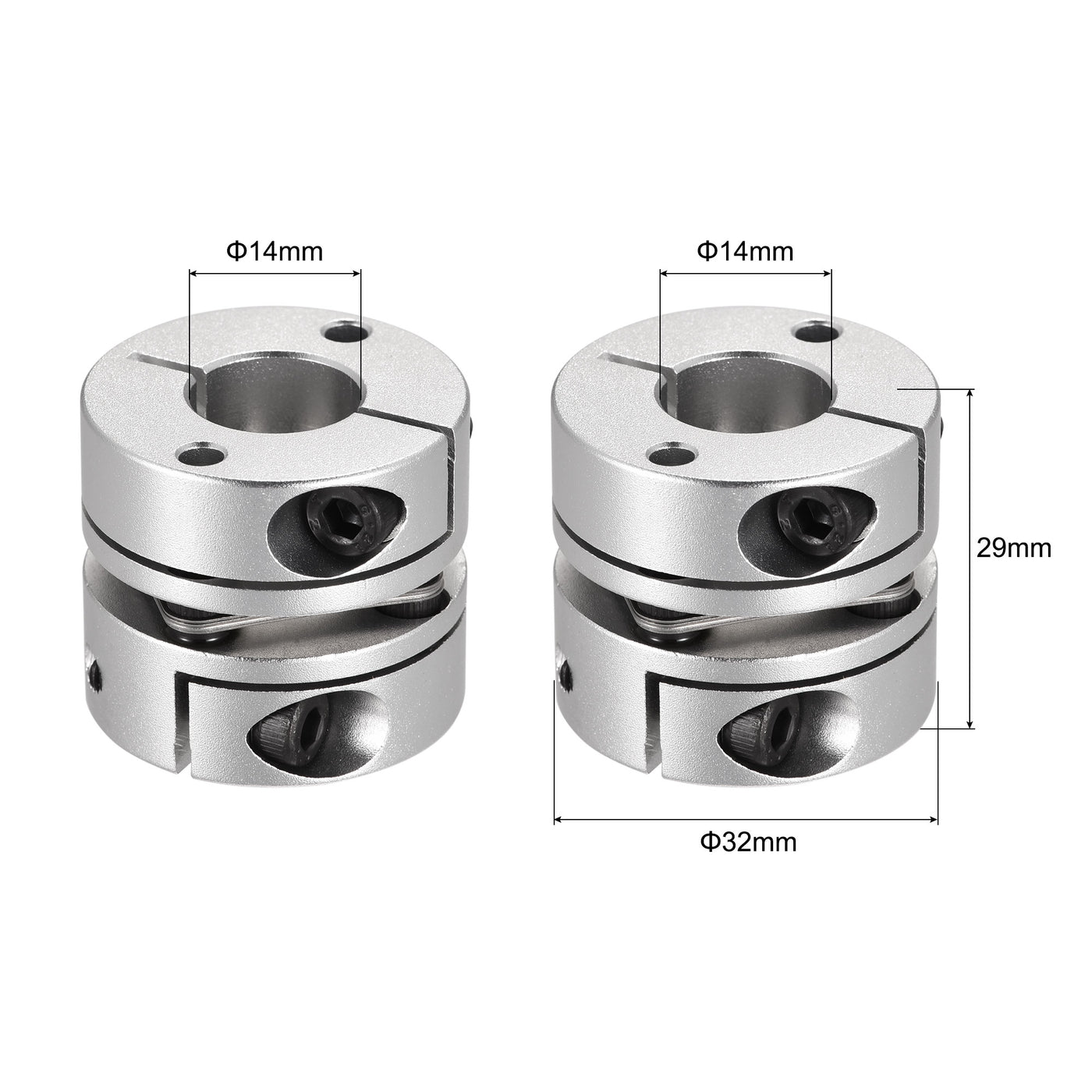 uxcell Uxcell 14mm to 14mm Bore One Diaphragm Motor Wheel Flexible Coupling Joint