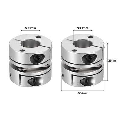 Harfington Uxcell 14mm to 14mm Bore One Diaphragm Motor Wheel Flexible Coupling Joint