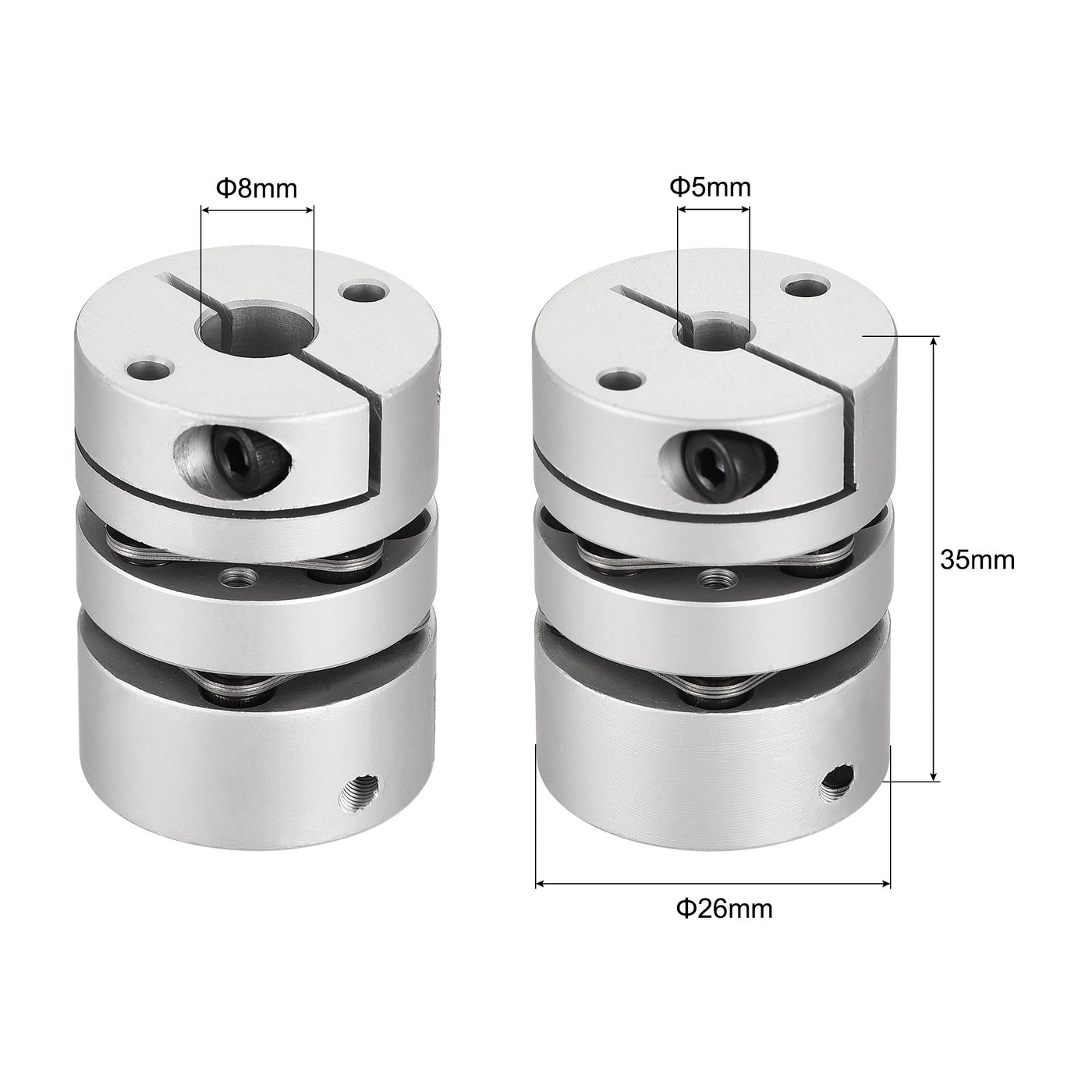 uxcell Uxcell 5mm to 8mm Bore Double Diaphragm Motor Wheel Flexible Coupling Joint