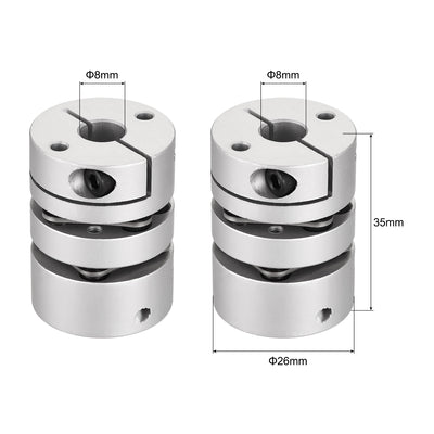 Harfington Uxcell 8mm to 8mm Bore Double Diaphragm Motor Wheel Flexible Coupling Joint