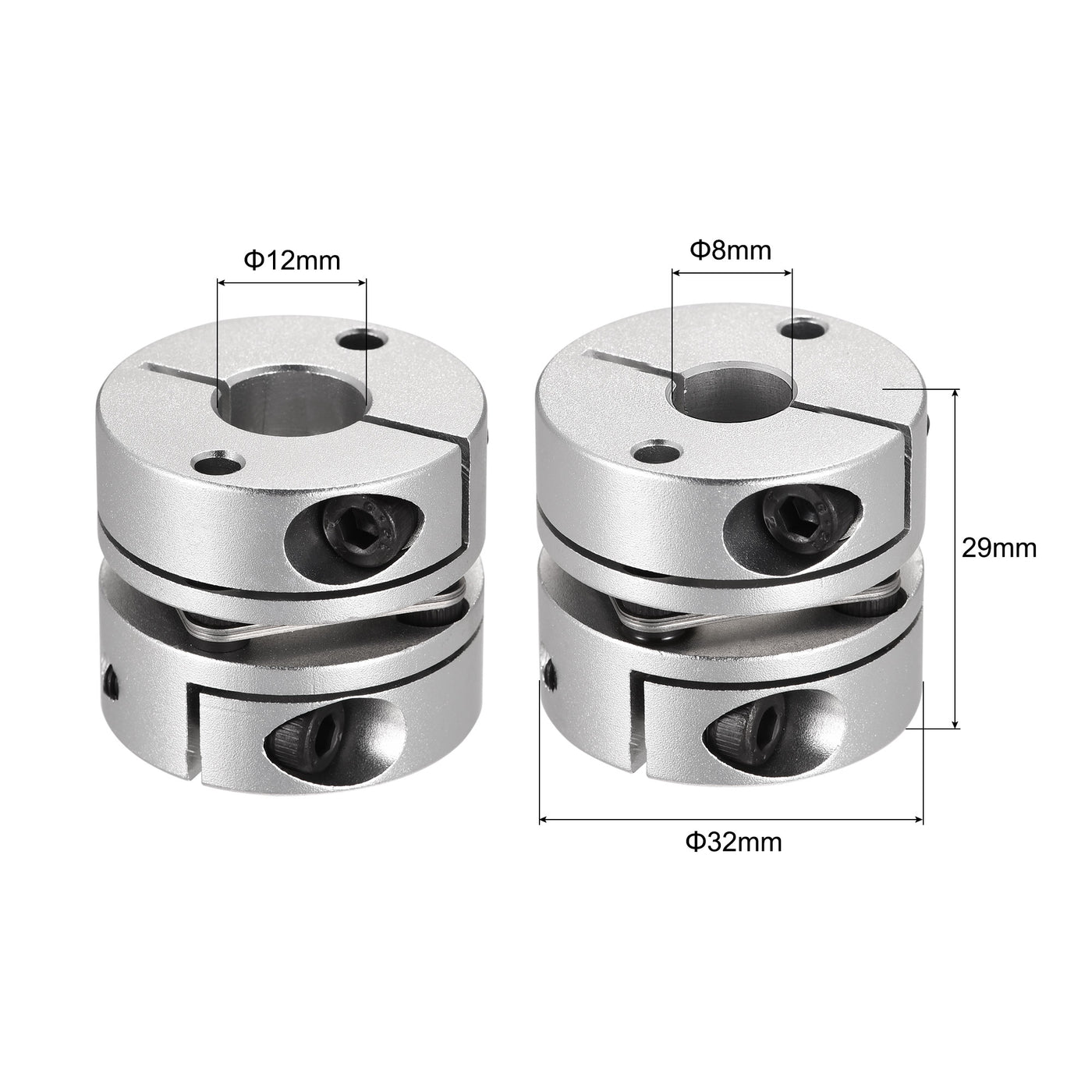 uxcell Uxcell 8mm to 12mm Bore One Diaphragm Motor Wheel Flexible Coupling Joint M4 Wrench