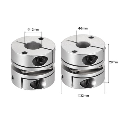 Harfington Uxcell 8mm to 12mm Bore One Diaphragm Motor Wheel Flexible Coupling Joint M4 Wrench