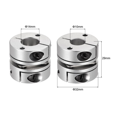 Harfington Uxcell 10mm to 14mm Bore One Diaphragm Motor Wheel Flexible Coupling Joint M4 Wrench