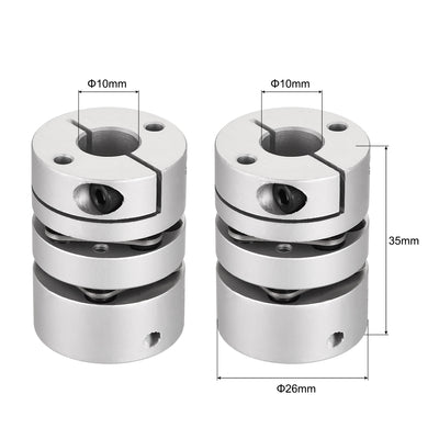 Harfington Uxcell 10mm to 10mm Bore Double Diaphragm Motor Wheel Flexible Coupling Joint M3 Wrench