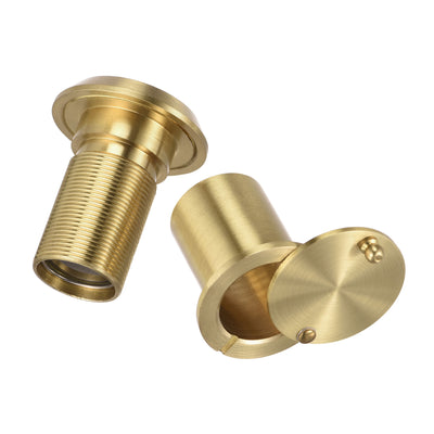 Harfington Uxcell Brass Door Viewer Peephole with Rotating Cover for Doors