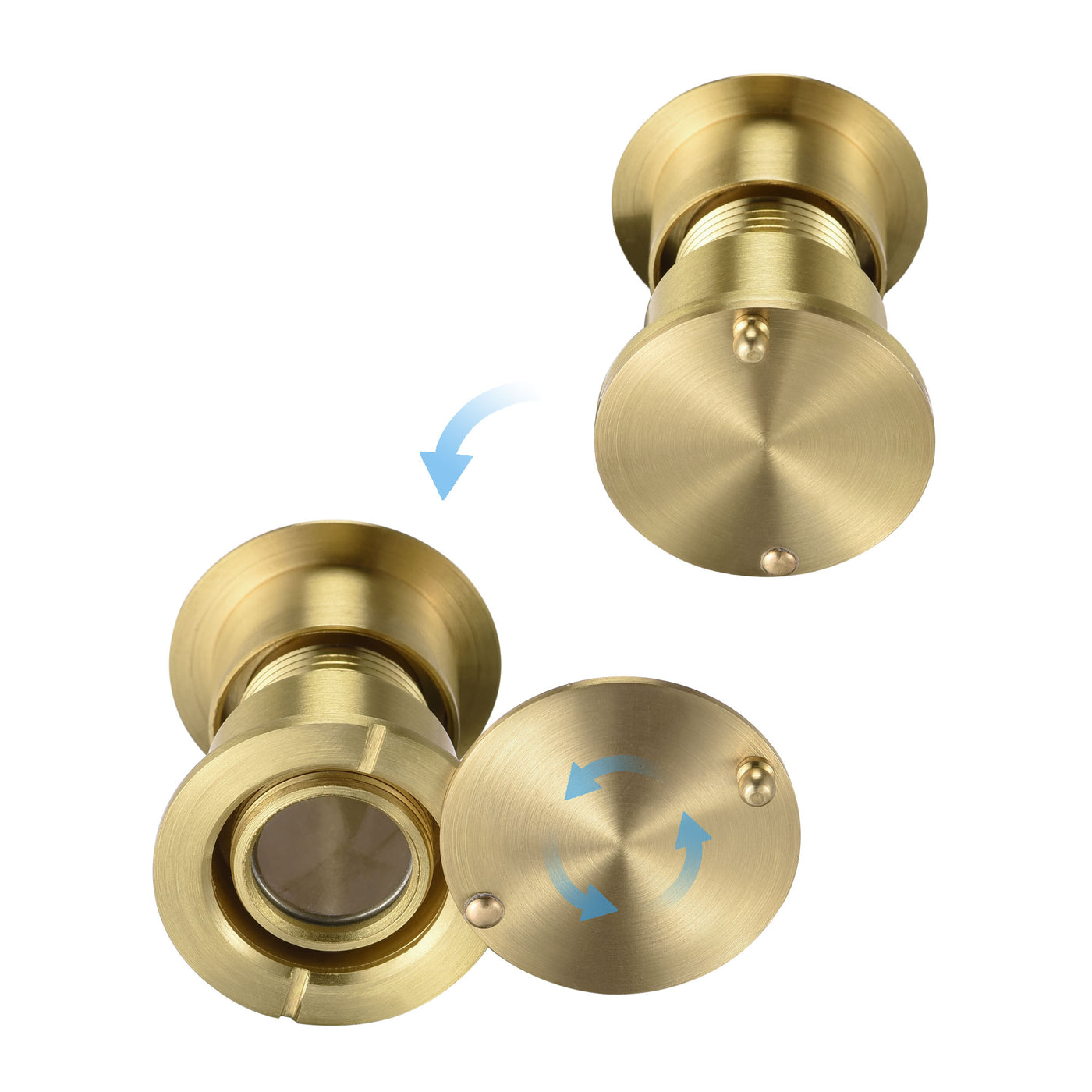 uxcell Uxcell Brass Door Viewer with Rotating Cover for Doors