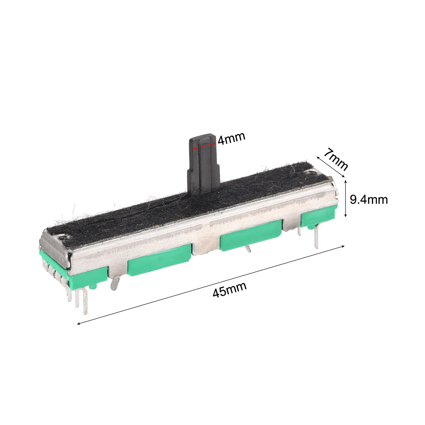 uxcell Uxcell Fader Variable Resistors Mixer 45mm Straight Slide Potentiometer B10K Ohm Dual Channel Potentiometers With Knobs