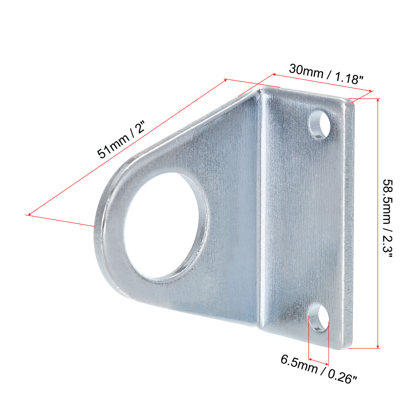 uxcell Uxcell Air Cylinder Rod Clevis Mounting Bracket 2 Bolt Holes 58.5x30x51mm MA/MAL Pneumatic Parts for 32mm Cylinder Bore, 2pcs