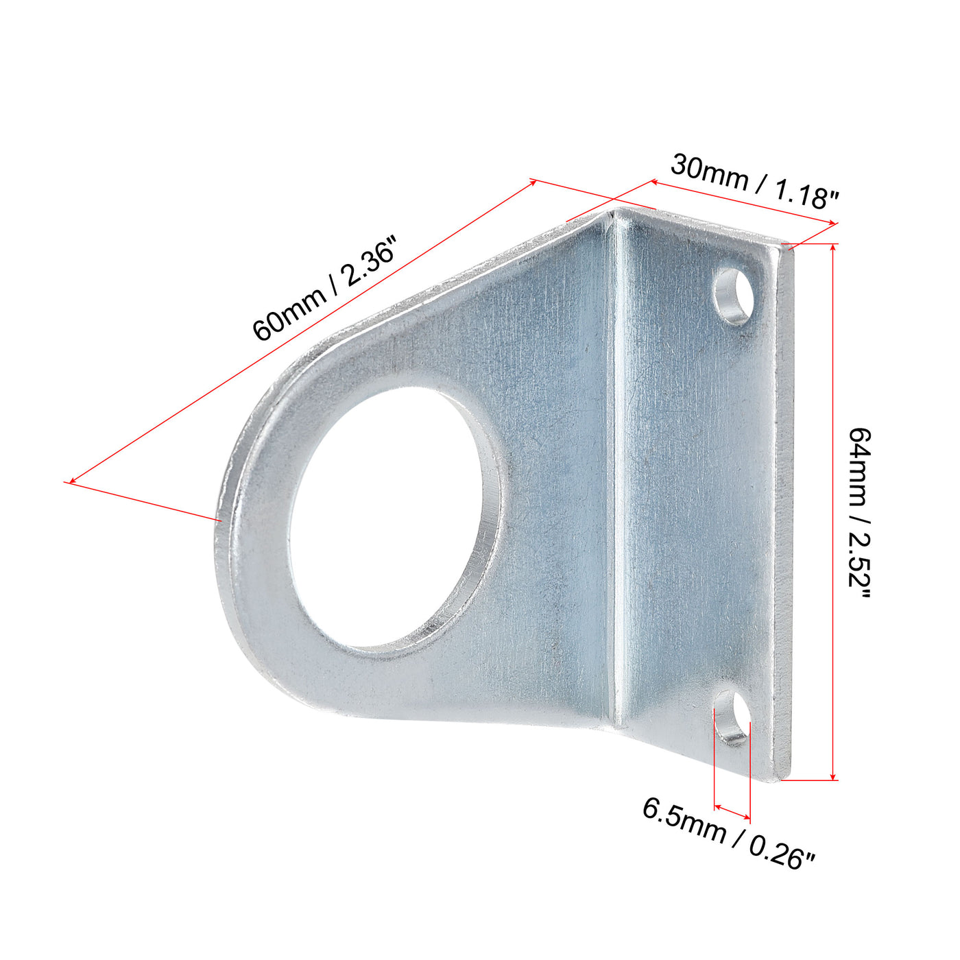 uxcell Uxcell Air Cylinder Rod Clevis Mounting Bracket 2 Bolt Holes 64x30x60mm MA/MAL Pneumatic Parts for 40mm Cylinder Bore