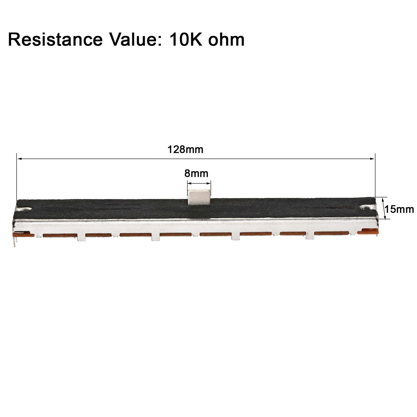 uxcell Uxcell Variable Resistors 128mm Straight Slide Potentiometer A10K Ohm Dual Channel 2pcs