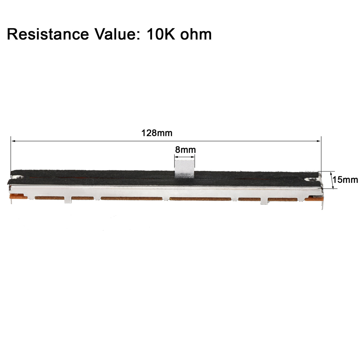 uxcell Uxcell Variable Resistors 128mm Straight Slide Potentiometer A10K Single Channel 2pcs