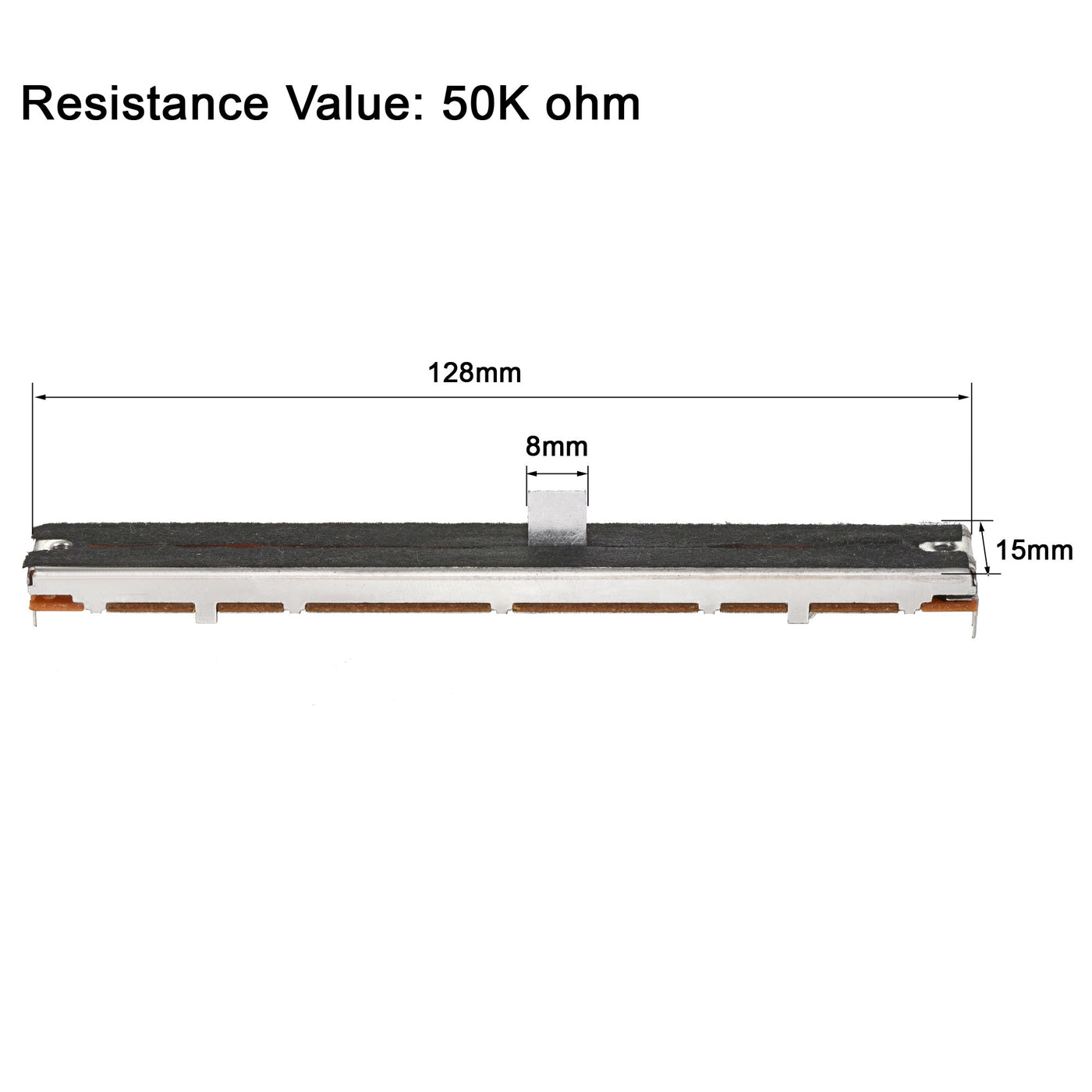 uxcell Uxcell Variable Resistors 128mm Straight Slide Potentiometer B50K Single Channel 2pcs