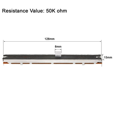 Harfington Uxcell Variable Resistors 128mm Straight Slide Potentiometer B50K Single Channel 2pcs