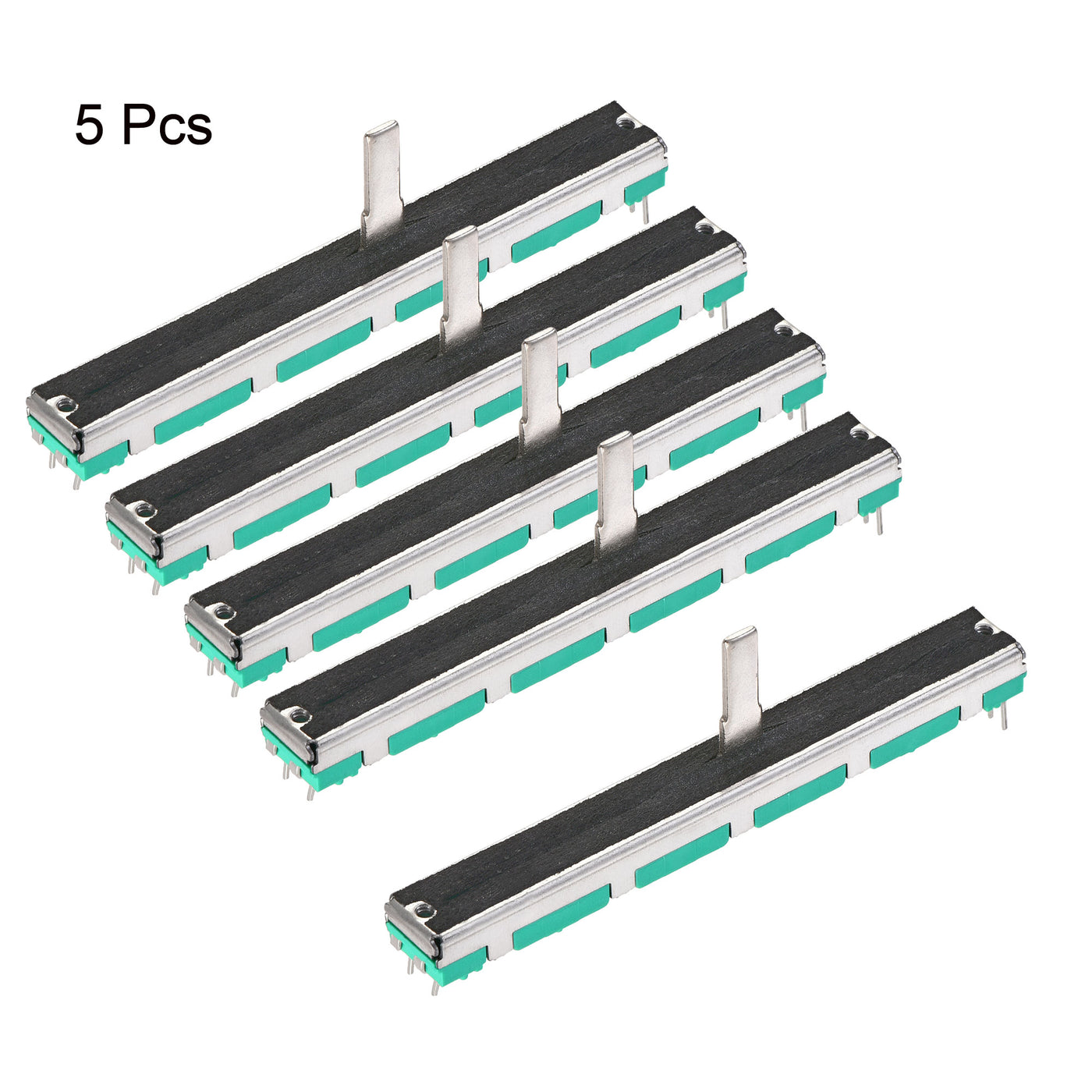 uxcell Uxcell Variable Resistors 75mm Straight Slide Potentiometer A20K Ohm Dual Channel 5pcs