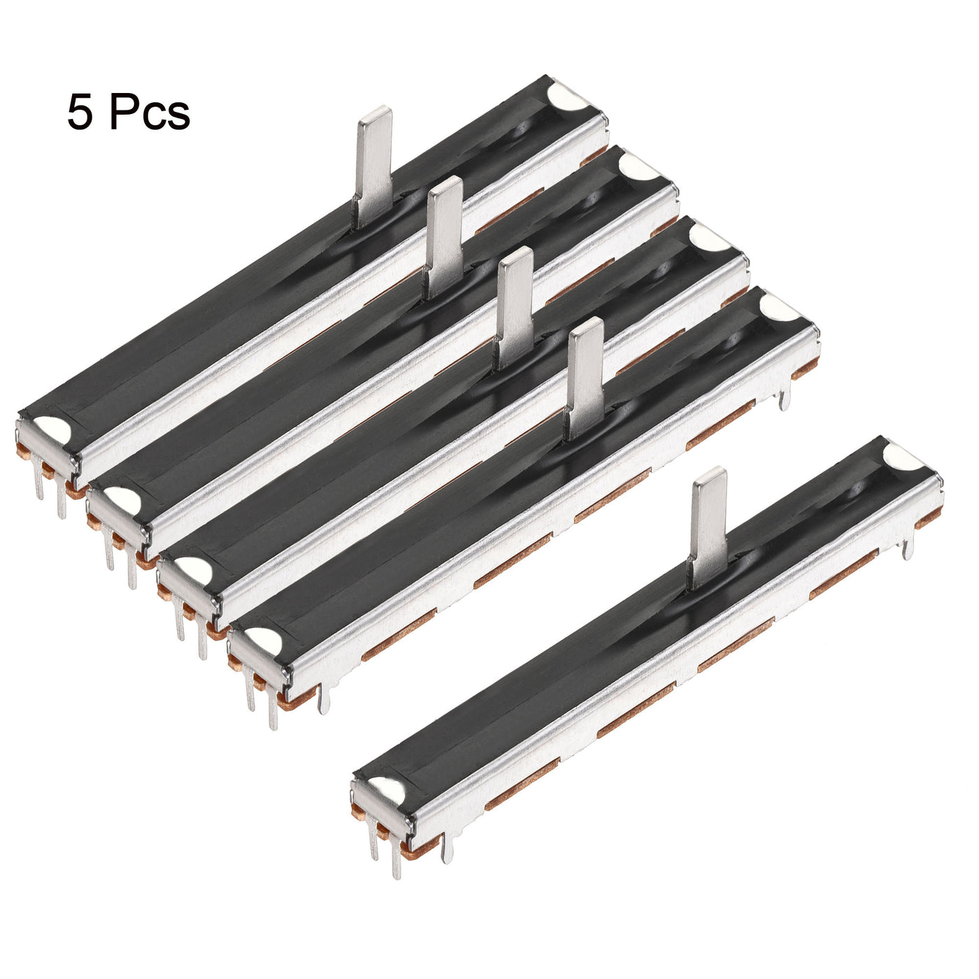 uxcell Uxcell 5Stk Fader Variabler Widerstände Mischer B10K Ohm Linear potentiometer 75mm Gerade Rutsche Ein-Kanal