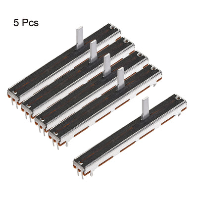 Harfington Uxcell Variable Resistors 75mm Straight Slide Potentiometer B50K Single Channel 5pcs