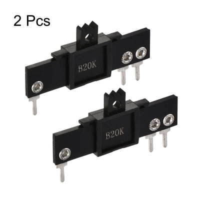 Harfington Uxcell Variable Resistors 35mm Straight Slide Potentiometer B20K Single Channel 2pcs