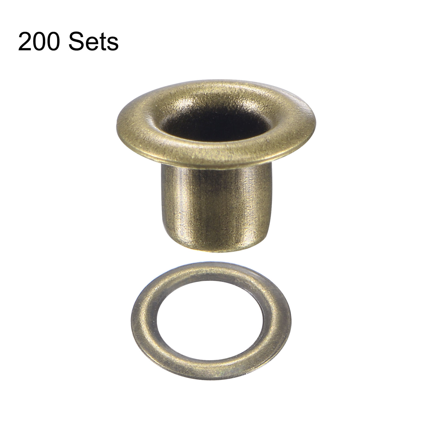 uxcell Uxcell Eyelet with Washer 6x3x4mm Copper Grommet Chrome Plated Bronze Tone 200 Set