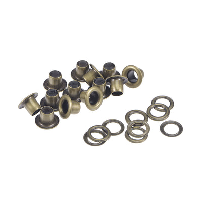 Harfington Uxcell Eyelet with Washer 6x3x4mm Copper Grommet Chrome Plated Bronze Tone 200 Set