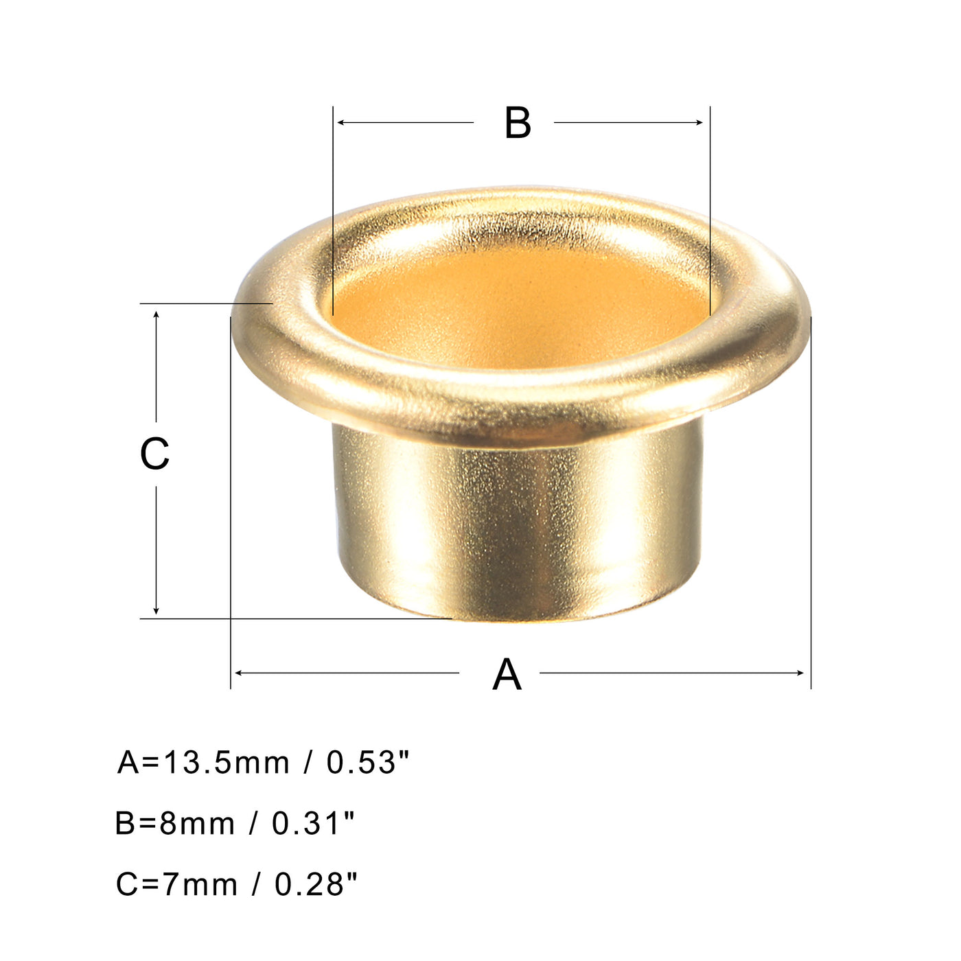 uxcell Uxcell 100Sätze Ösen mit Unterlegscheiben Kit 13,5 x 8 x 7mm Legierung Messing