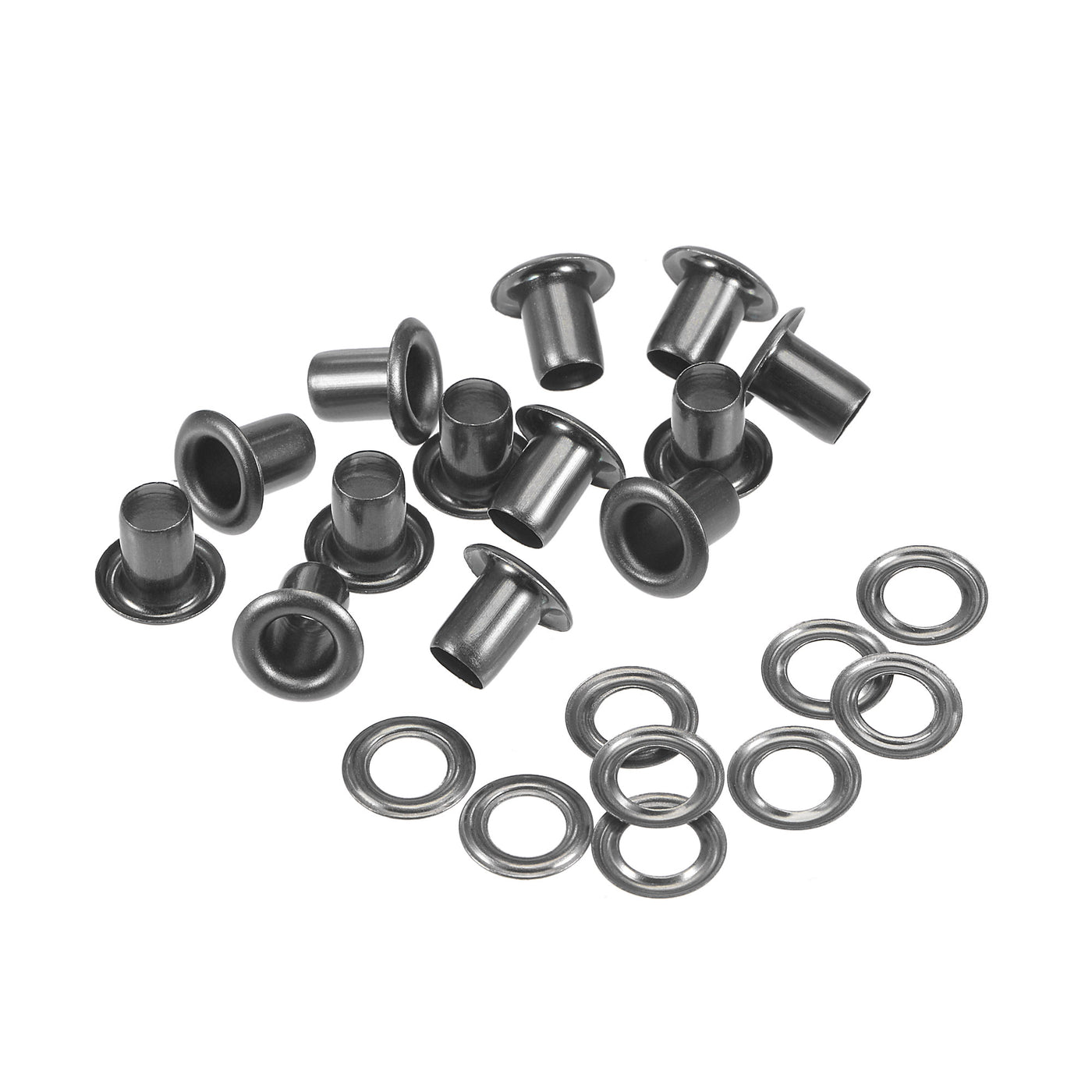 uxcell Uxcell 100Sätze Ösen mit Unterlegscheiben Kit 8 x 4 x 7mm Kupfer verchromt Schwarz