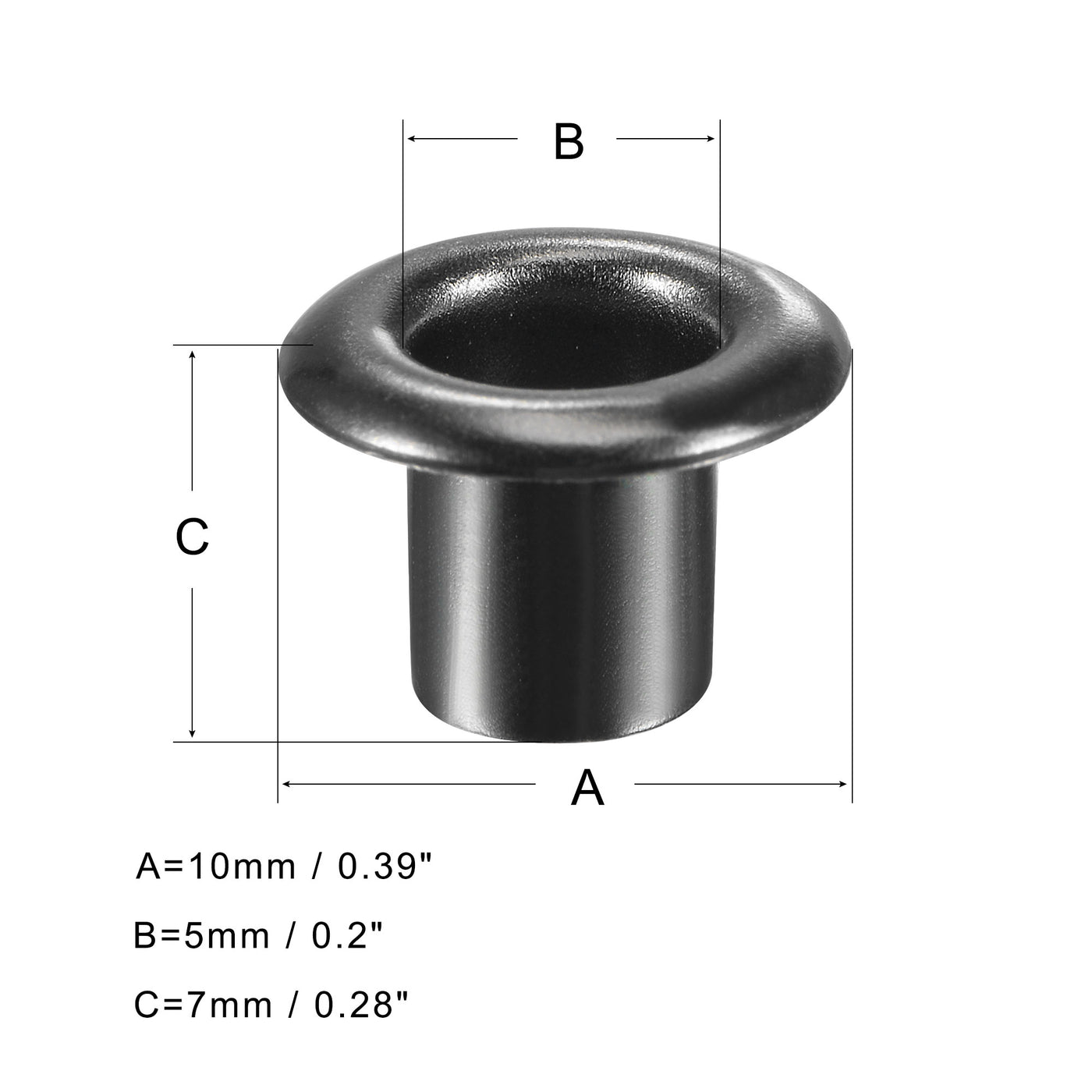 uxcell Uxcell 200Sätze Ösen mit Unterlegscheiben Kit 10 x 5 x 7mm Aluminium Ösen Schwarz