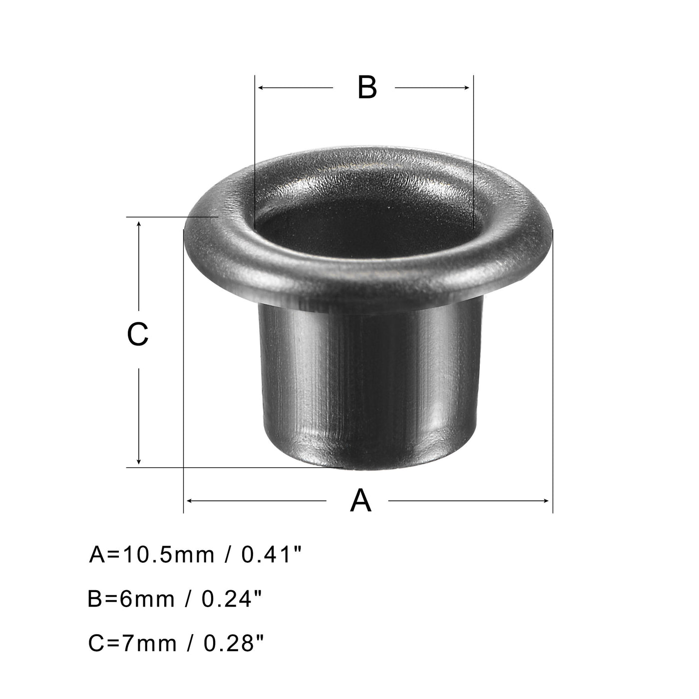 uxcell Uxcell 200Sätze Ösen mit Unterlegscheiben Kit 10,5 x 6 x 7mm Aluminium Ösen Schwarz