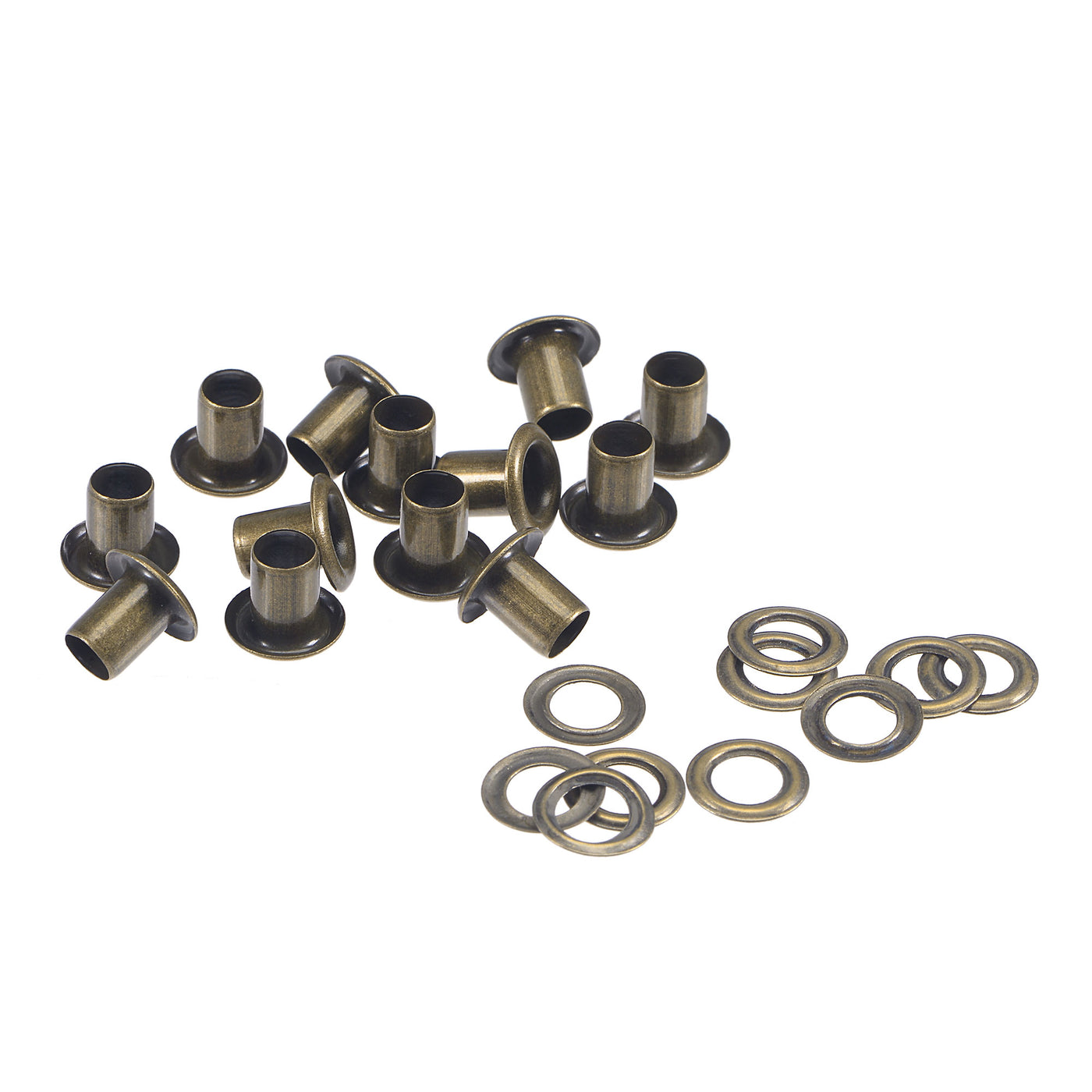 uxcell Uxcell 200Sätze Ösen mit Unterlegscheiben Kit 8 x 4 x 7mm Kupfer verchromt Bronze