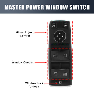 Harfington Master Driver Side Power Window Switch 2128208210 Replacement for Mercedes-Benz C300 2008 2009 2010