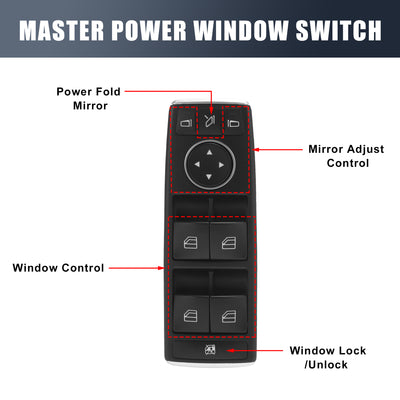 Harfington Front Master Driver Side Power Window Switch 1669054400 Replacement for Mercedes-Benz ML350 2012 2013 2014 2015