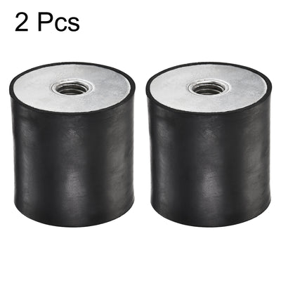 Harfington Uxcell M10 Rubber Mounts, 2pcs Female/Female Shock Absorber, D40mmxH40mm