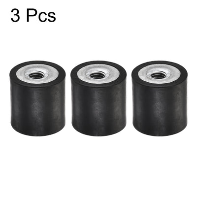 Harfington Uxcell M6 Rubber Mounts, 3pcs Female/Female Shock Absorber, D20mmxH20mm