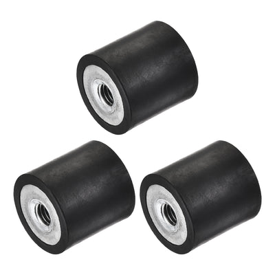 Harfington Uxcell M6 Rubber Mounts, 3pcs Female/Female Shock Absorber, D20mmxH20mm