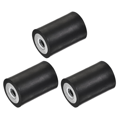 Harfington Uxcell M6 Rubber Mounts, 3pcs Female/Female Shock Absorber, D20mmxH30mm