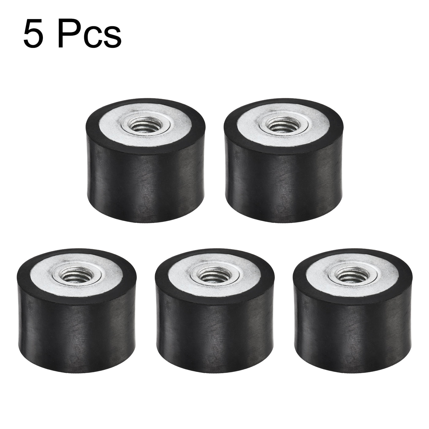 uxcell Uxcell M8 Rubber Mounts, 5pcs Female/Female Shock Absorber, D30mmxH20mm