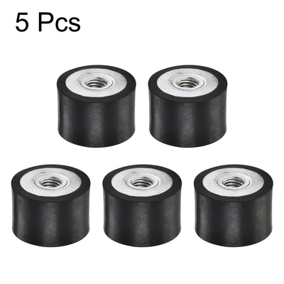 Harfington Uxcell M8 Rubber Mounts, 5pcs Female/Female Shock Absorber, D30mmxH20mm