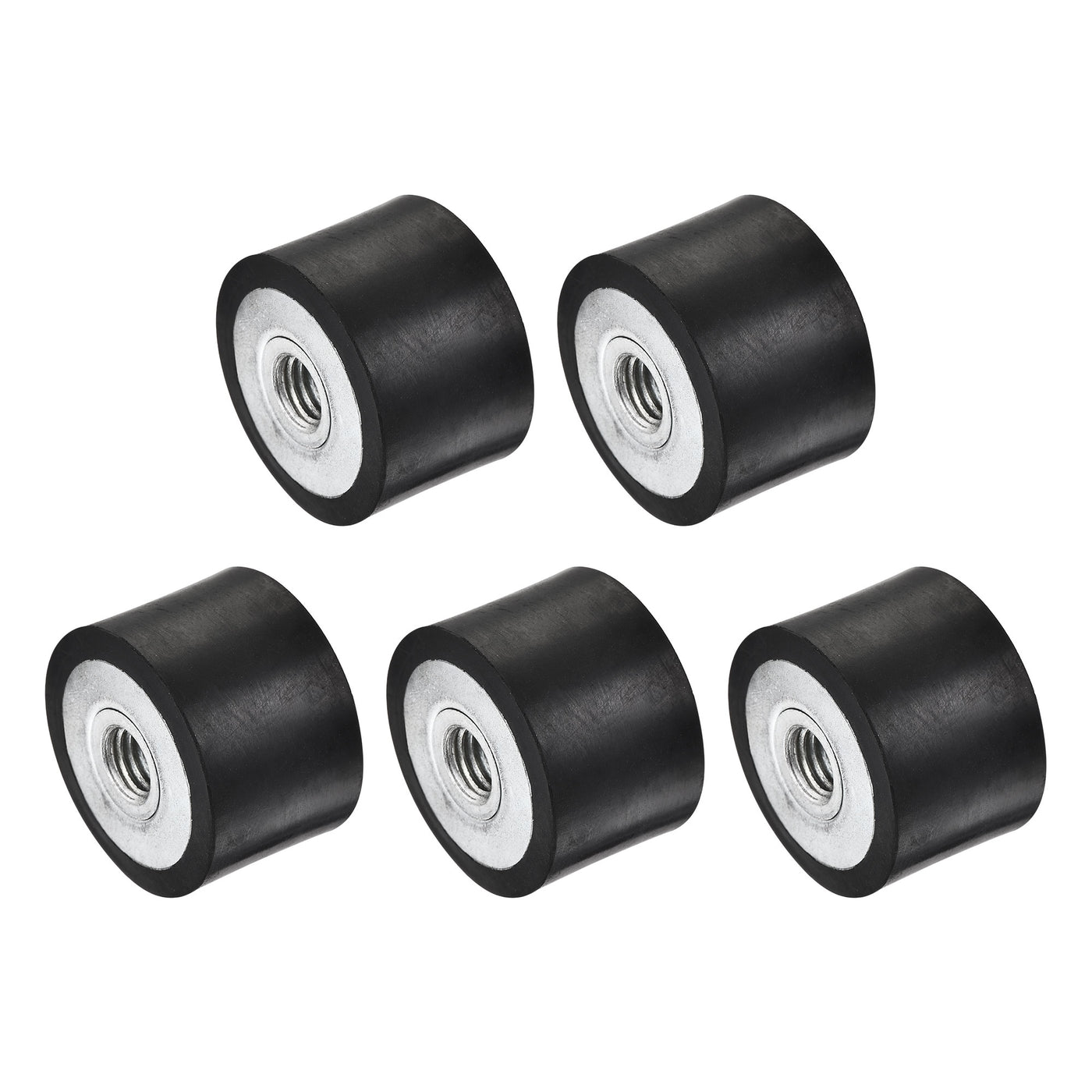 uxcell Uxcell M8 Rubber Mounts, 5pcs Female/Female Shock Absorber, D30mmxH20mm