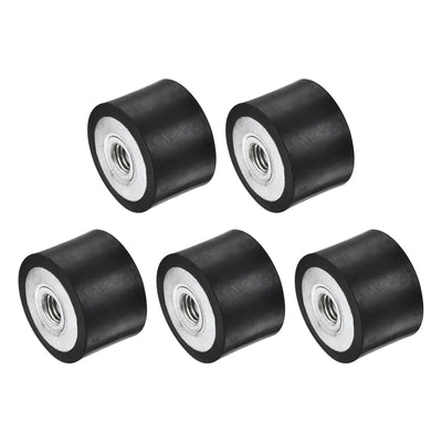 Harfington Uxcell M8 Rubber Mounts, 5pcs Female/Female Shock Absorber, D30mmxH20mm