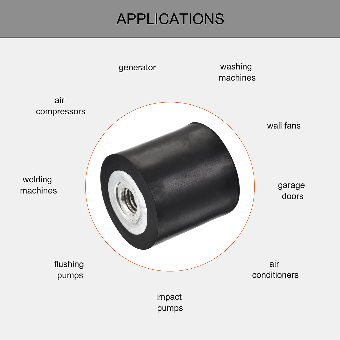 uxcell Uxcell 5Stk. M8 Gummihalterung Innen/Innen Stoßdämpfer für Motor Generator Kompressor Garage Umkehrpumpe Schlag Luft Generator Spule D30mmxH30mm