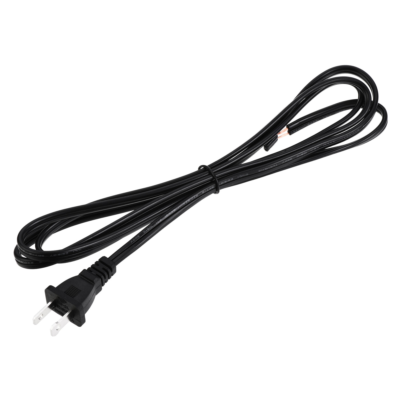 uxcell Uxcell US Plug Lamp Cord, SPT-2 18AWG Power Wire 1.8M Black, UL Listed, Replacement Lamp Repair Part