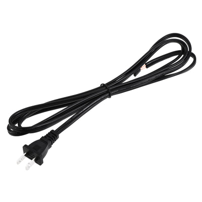 Harfington Uxcell US Plug Lamp Cord, SPT-2 18AWG Power Wire 1.8M Black, UL Listed, Replacement Lamp Repair Part